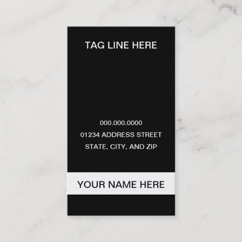 plain black and white business card