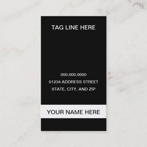 Customizable plain black and white business card