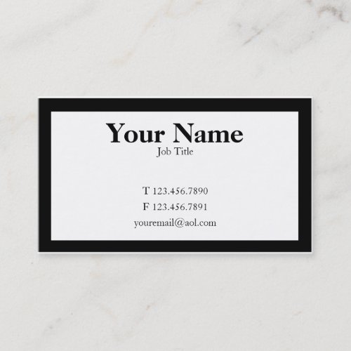 Plain Black and White Business Card