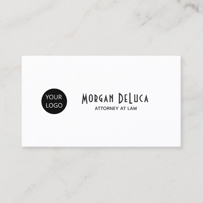 Plain Black and White Business Cards With Logo