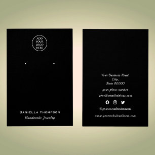 Plain Black And White Jewelry Earring Display Card