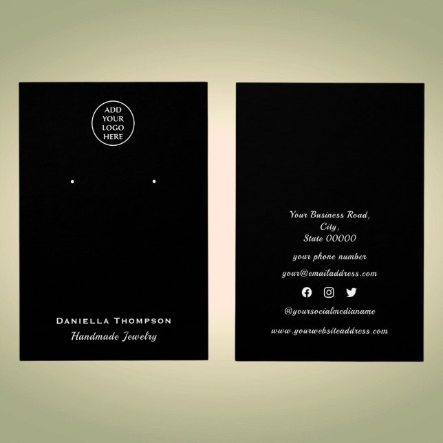 Plain Black And White Jewelry Earring Display Card (Creator Uploaded)