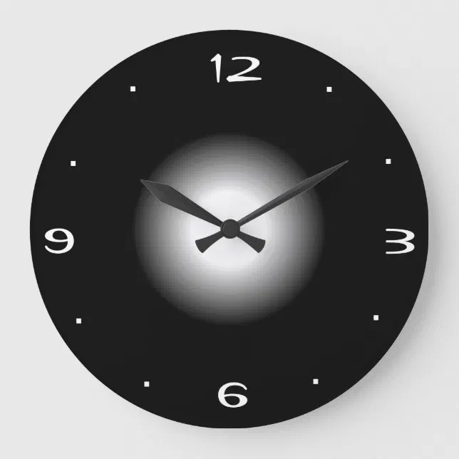 Plain Black and White >Kitchen Clock Zazzle