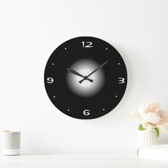 Plain Black and White >Kitchen Clock | Zazzle