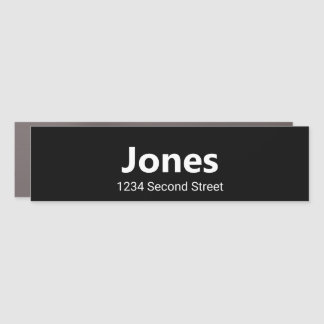 Plain Black and White Mailbox Name Street Address Car Magnet