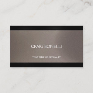 Plain Black Beige Business Card