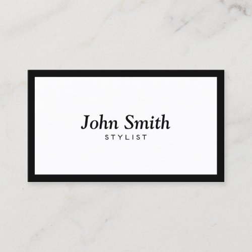 Plain Black Border Stylist Business Card