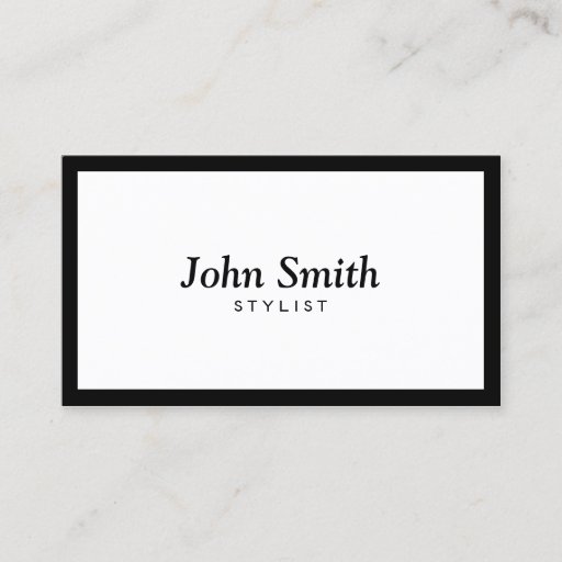 Customizable Plain Black Border Stylist Business Card