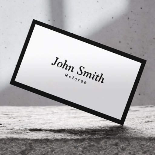 Customizable Plain Black Border Referee Business Card