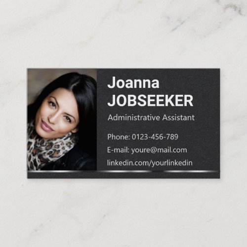 Plain Black Classic Job Seeker Minimal Elegant Business Card