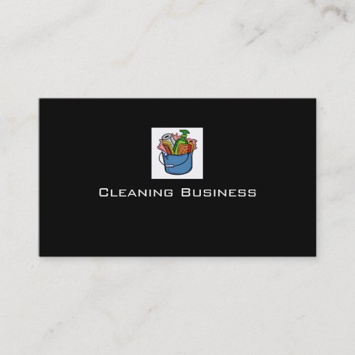 Plain black cleaning customizable business cards