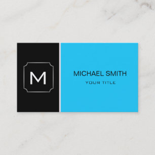 Plain Black & Cyan Professional Modern Business Card