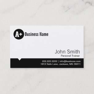 Plain Black Dot Trainer Business Card