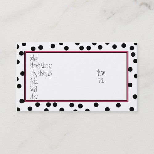 Plain Black Dots Business Card