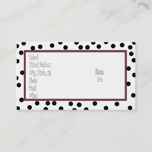 Plain Black Dots Business Card (Front)