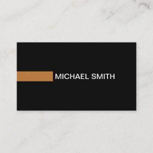 Plain Black Elegant Modern Copper Business Card