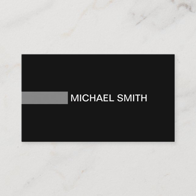 Plain Black Elegant Modern Gray Business Card (Front)