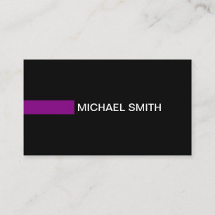 Plain Black Elegant Modern Purple Business Card