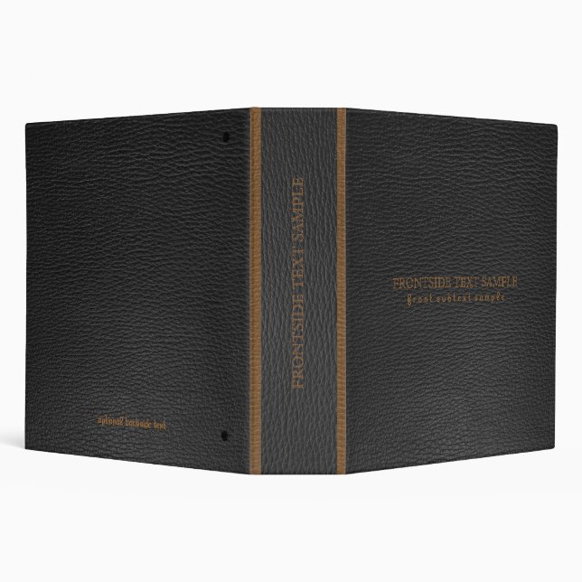 Plain Black Faux Leather Look -Touch Of Brown Binder (Background)