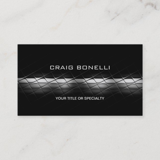 Plain Black Grey Business Card (Front)
