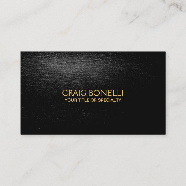 Plain Black Grey Business Card (Front)