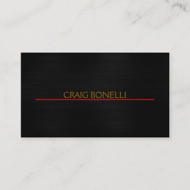 Plain Black Grey Business Card (Front)