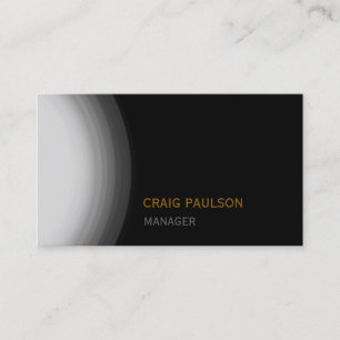 Plain Black Grey Manager Business Card