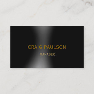 Plain Black Grey Manager Business Card
