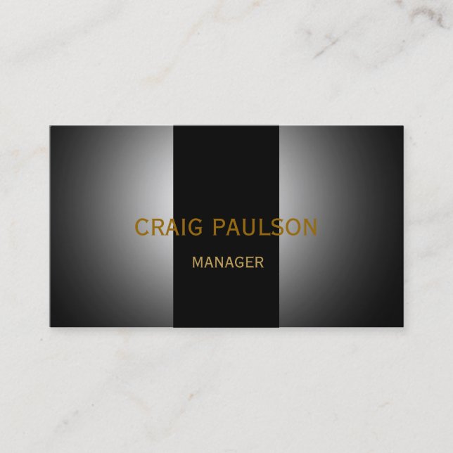 Plain Black Grey Stripe Photography Business Card (Front)