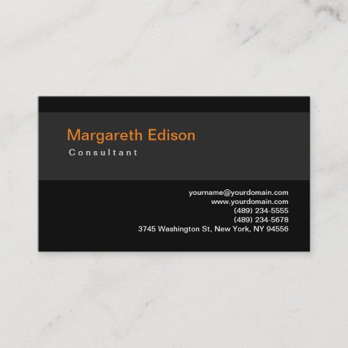 Plain Black Grey Stripe Standard Business Card