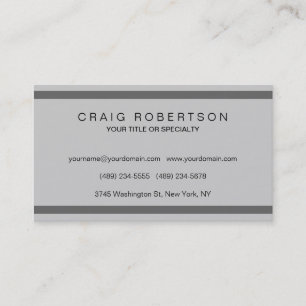 Plain Black Grey Stripes Business Card