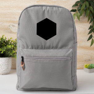 Plain Black Hexagon Patch with Border for Uniforms