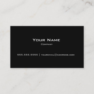 Plain Black Modern Personal/Company Business Card