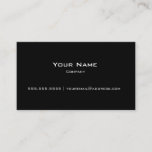 Plain Black Modern Personal/company Business Card at Zazzle