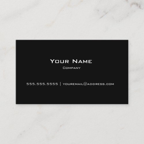 Plain Black Modern Personal/Company Business Card