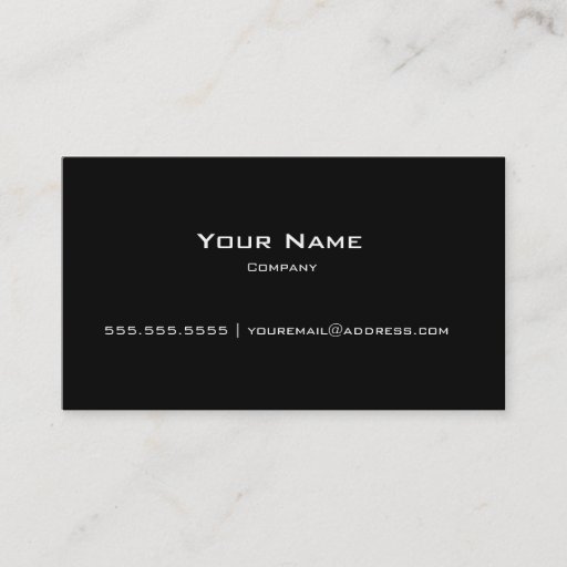 Customizable Plain Black Modern Personal/Company Business Card