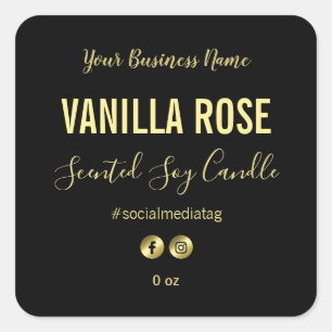 Plain Black Product Labels