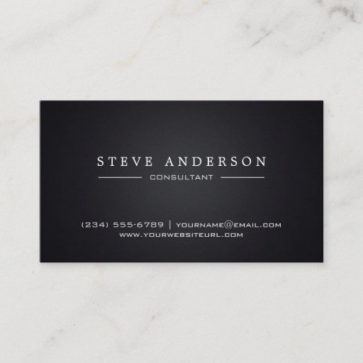 Customizable Plain Black Professional Modern Style Business Card