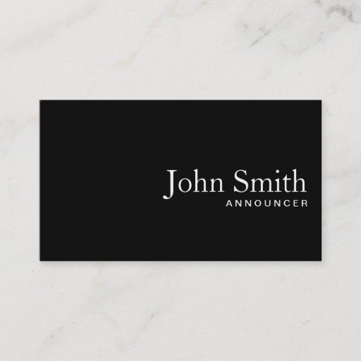 Customizable Plain Black QR Code Announcer Business Card