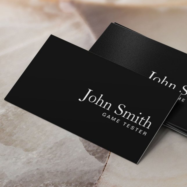 Plain Black QR Code Game Testing Business Card (Creator Uploaded)