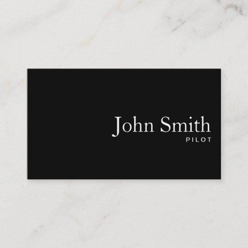Customizable Plain Black QR Code Pilot/Aviator Business Card