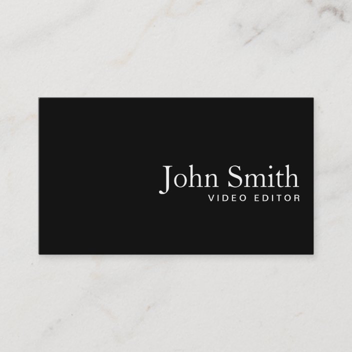 Plain Black Qr Code Video Editor Business Card Zazzle Com