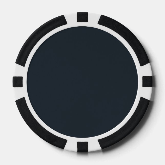 Plain Black Sapphire color Poker Chips (Front)
