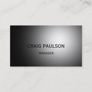 Plain Black Simple Manager Business Card