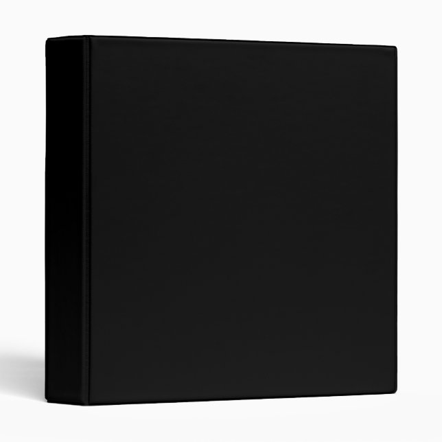 Plain Black Solid Color 3 Ring Binder (Front/Spine)