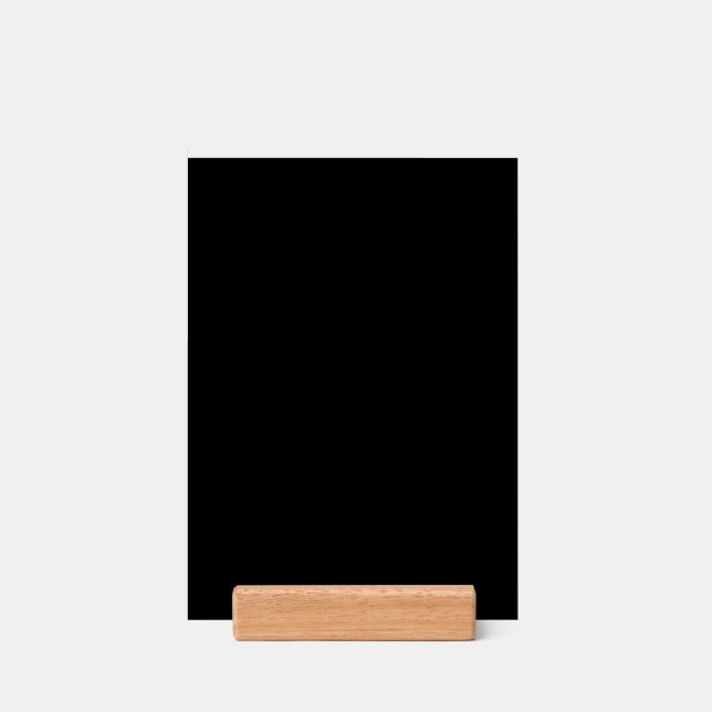 Plain Black Wedding Print with Wood Block Stand (Woodblock)