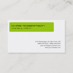 Plain Black White Green Attractive Business Card
