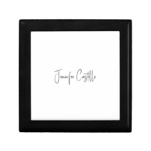 Plain Black White Minimalist Calligraphy Gift Box