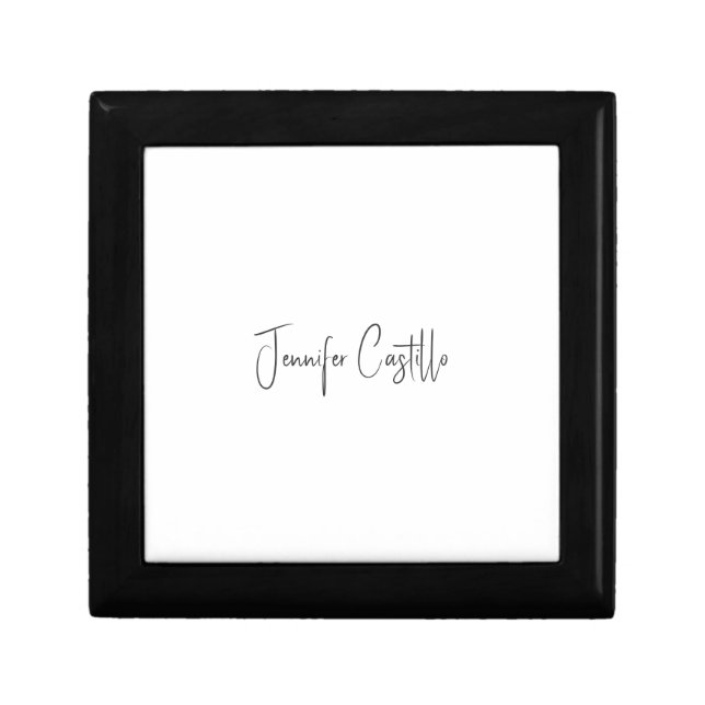 Plain Black White Minimalist Calligraphy Gift Box (Front)