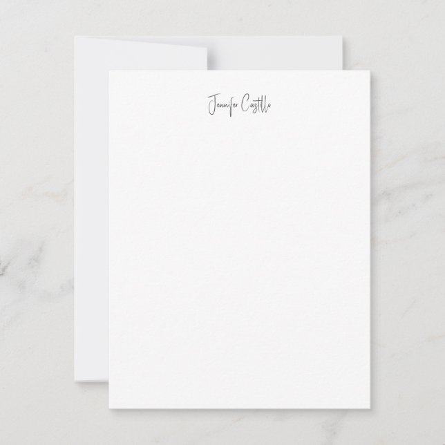 Plain Black White Minimalist Calligraphy RSVP Card (Front)